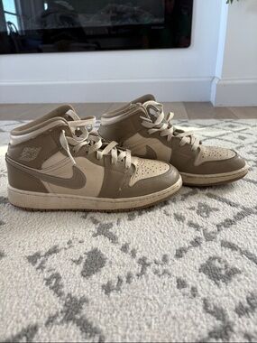 Jordan Kids Mid-Top Sneakers in Taupe and Beige